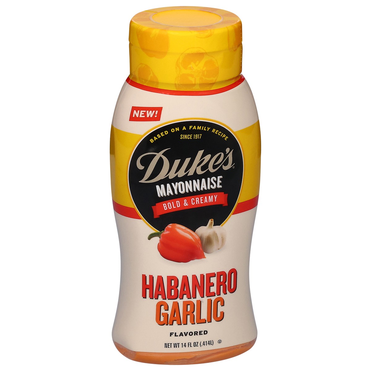 slide 1 of 9, Duke's Bold & Creamy Habanero Garlic Flavored Mayonnaise 14 fl oz, 14 fl oz