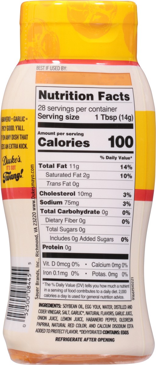slide 2 of 9, Duke's Bold & Creamy Habanero Garlic Flavored Mayonnaise 14 fl oz, 14 fl oz