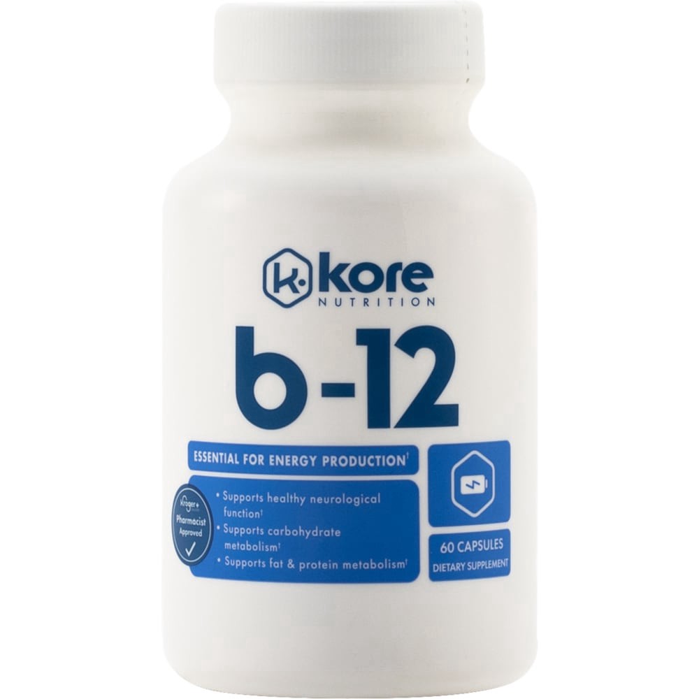 slide 1 of 3, Kore Nutrition B12 Capsules 2Mg, 60 ct