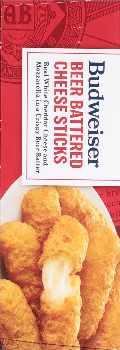 slide 7 of 9, Budweiser Farm Rich Budweiser beer battered cheese sticks, 16 oz