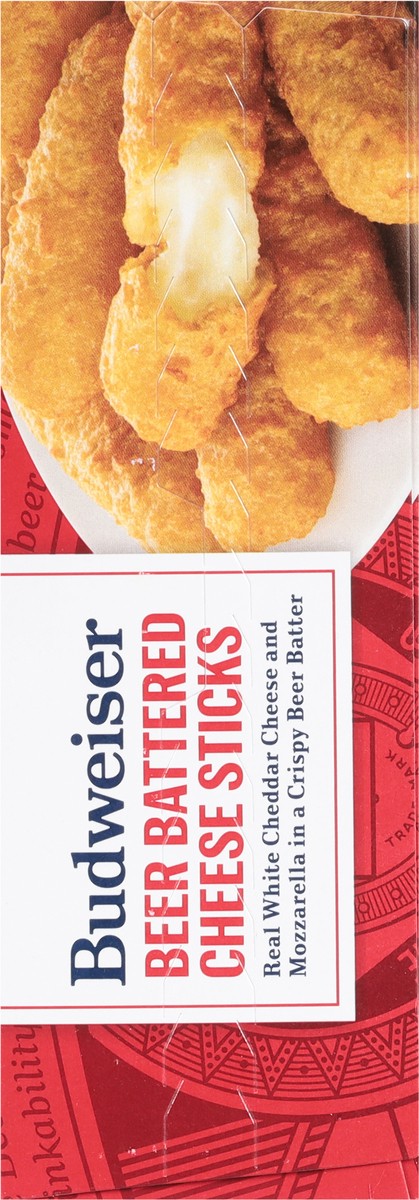 slide 8 of 9, Budweiser Farm Rich Budweiser beer battered cheese sticks, 16 oz