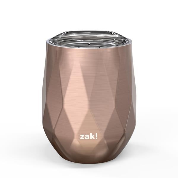 slide 1 of 4, Zak! Designs Fractal Wine Stainless Steel Rose Gold Tumbler, 11 oz