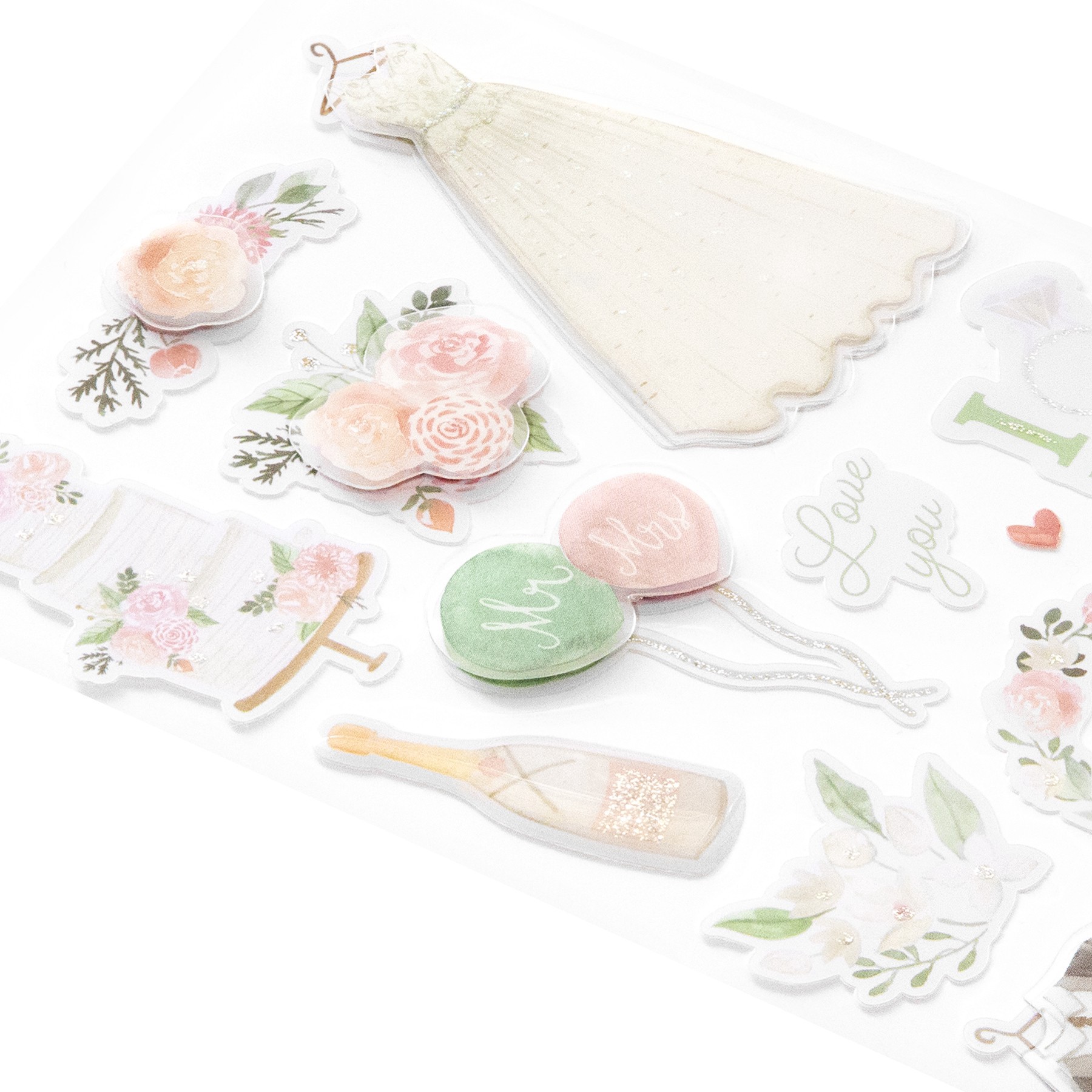 slide 4 of 5, Watercolor Wedding Stickers By Recollections, 1 ct