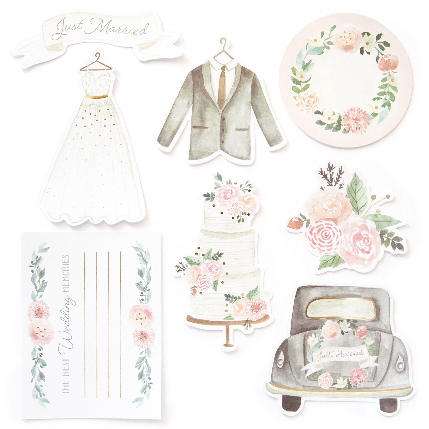 slide 5 of 5, Watercolor Wedding Stickers By Recollections, 1 ct