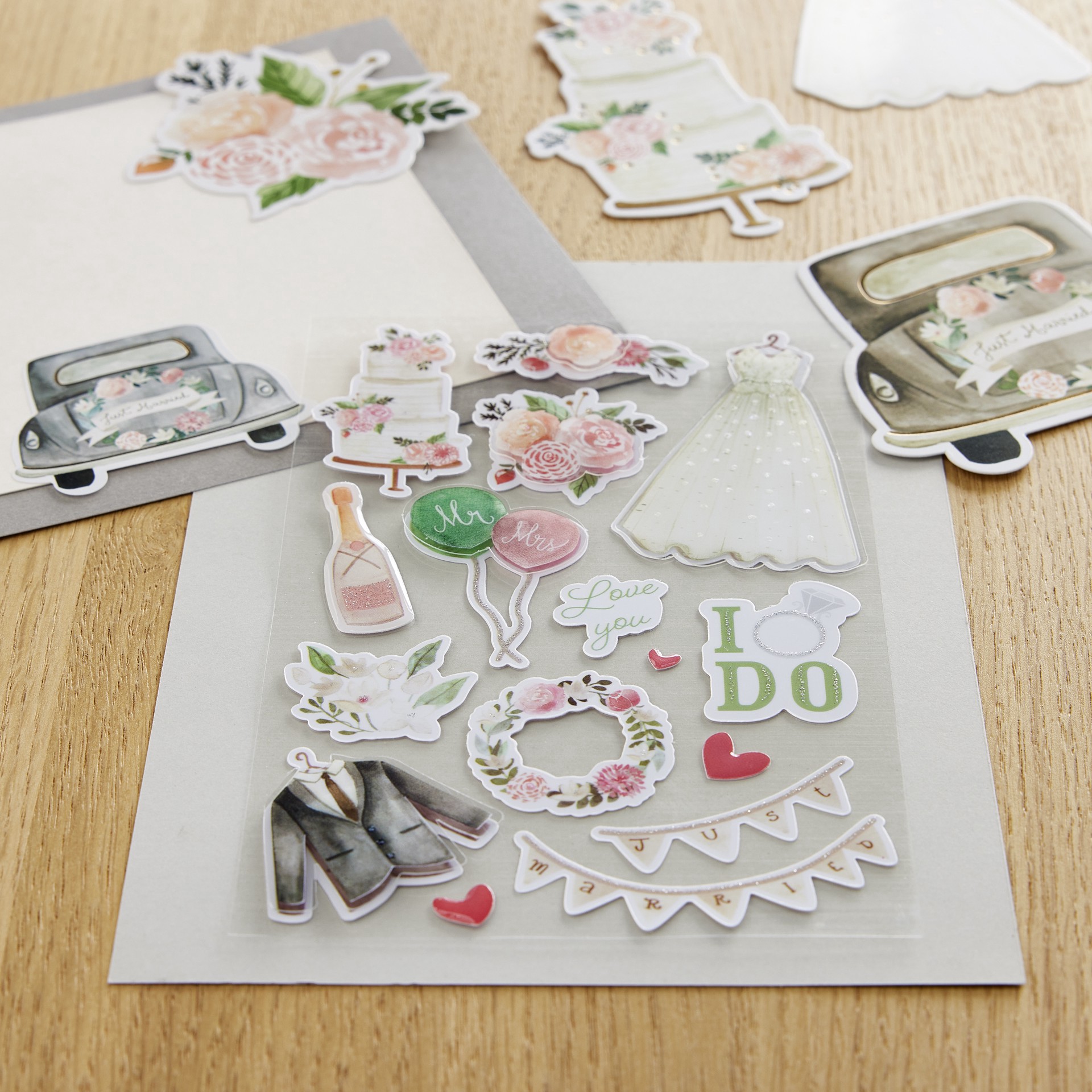 slide 3 of 5, Watercolor Wedding Stickers By Recollections, 1 ct