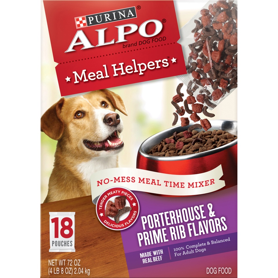 slide 1 of 1, ALPO Meal Helpers Dog Food, Porterhouse & Prime Rib, 72 oz