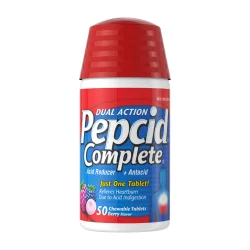 Pepcid Acid Reducer + Antacid Dual Action Complete Berry Flavor Chewable Tablets