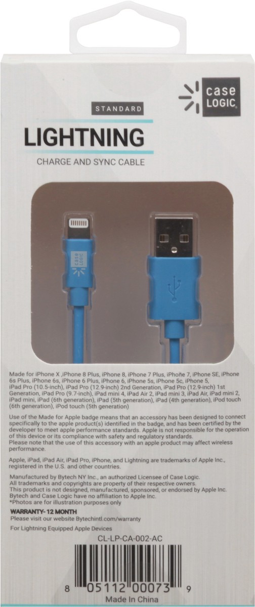 slide 5 of 10, Case Logic 10FT Lightning USB Cable, 1 ct