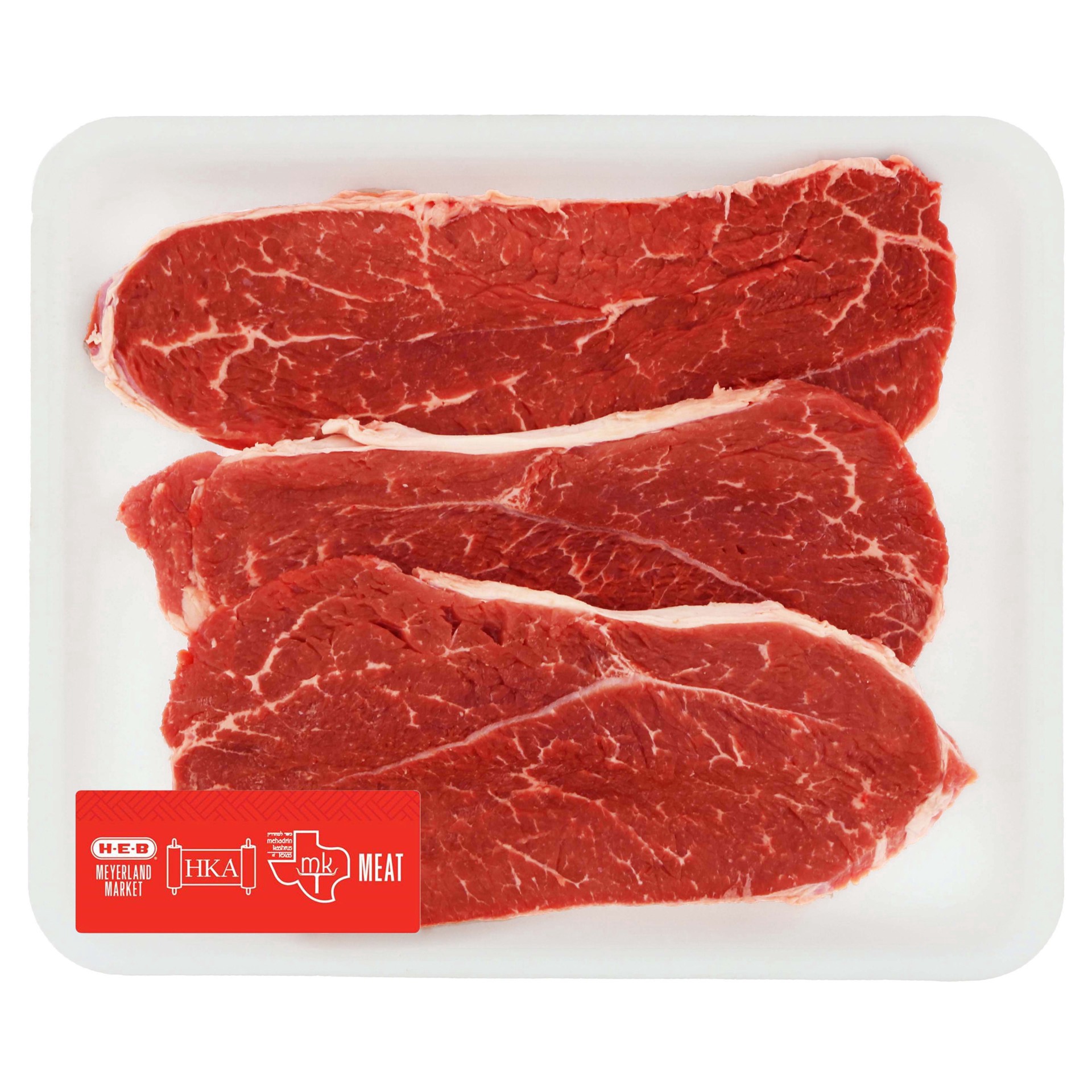 slide 1 of 1, H-E-B Kosher Beef Shoulder Steak Boneless, Value Pack, per lb