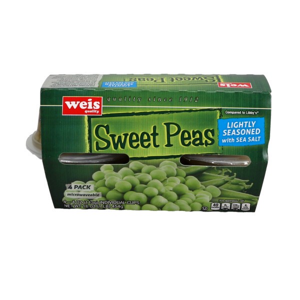 slide 1 of 1, Sweet Peas 4CT Vegetable Cups, 16 oz
