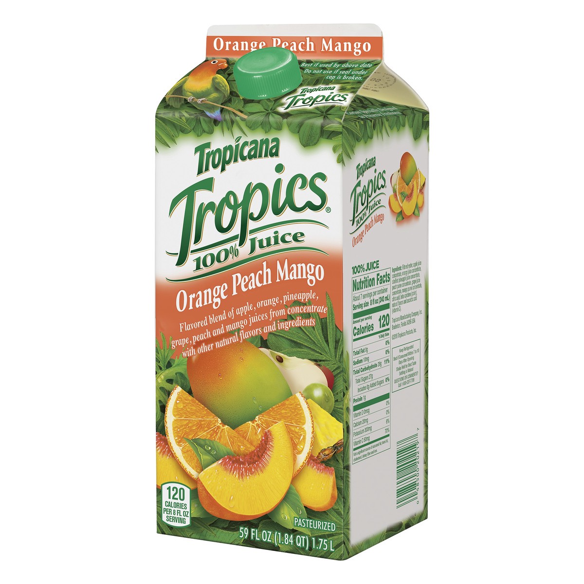 slide 3 of 10, Tropicana Tropics 100% Juice Blend Orange Peach Mango Flavored 59 Fl Oz Carton, 59 oz