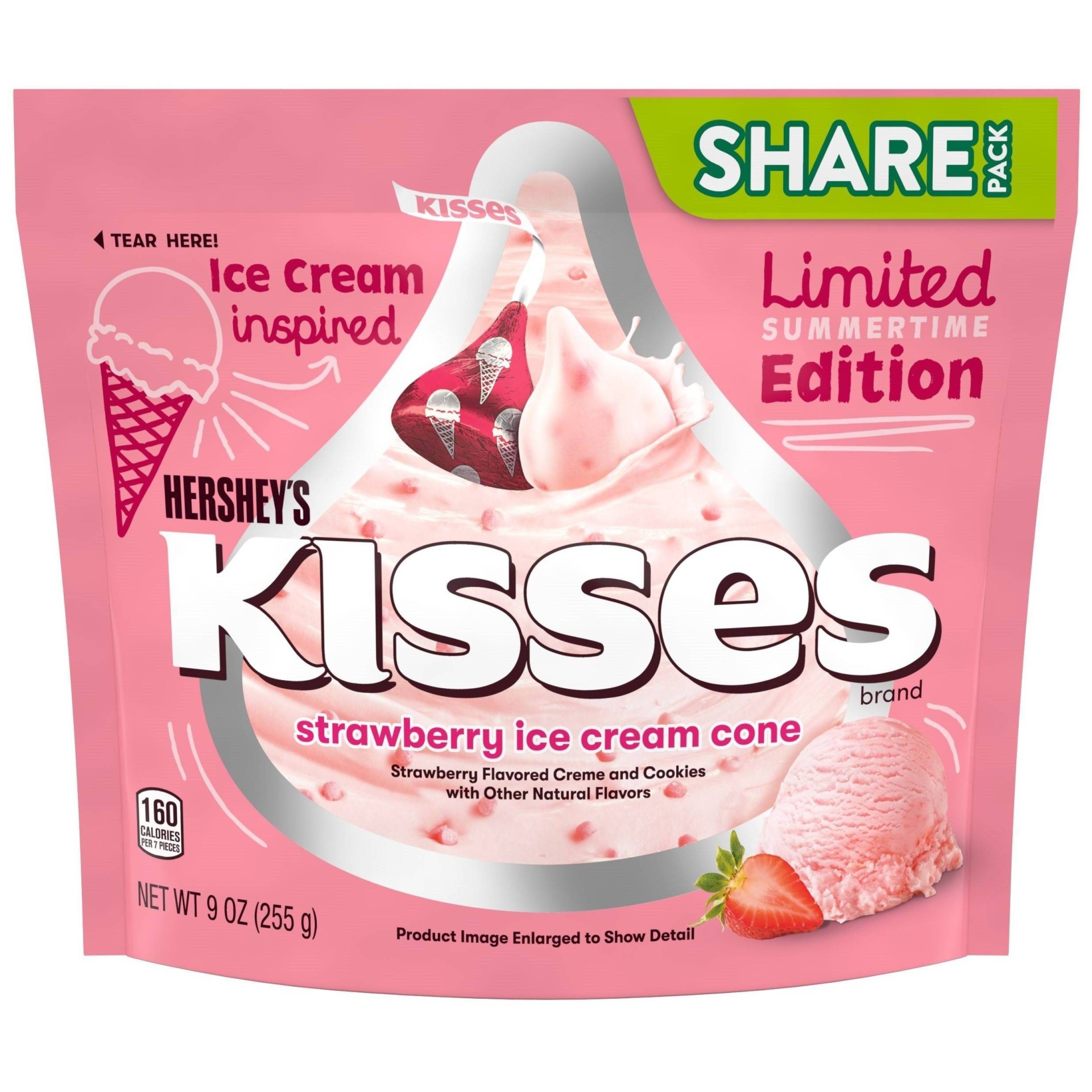 slide 1 of 4, Hershey's Strawberry Ice Cream Cone Kisses, 9 oz