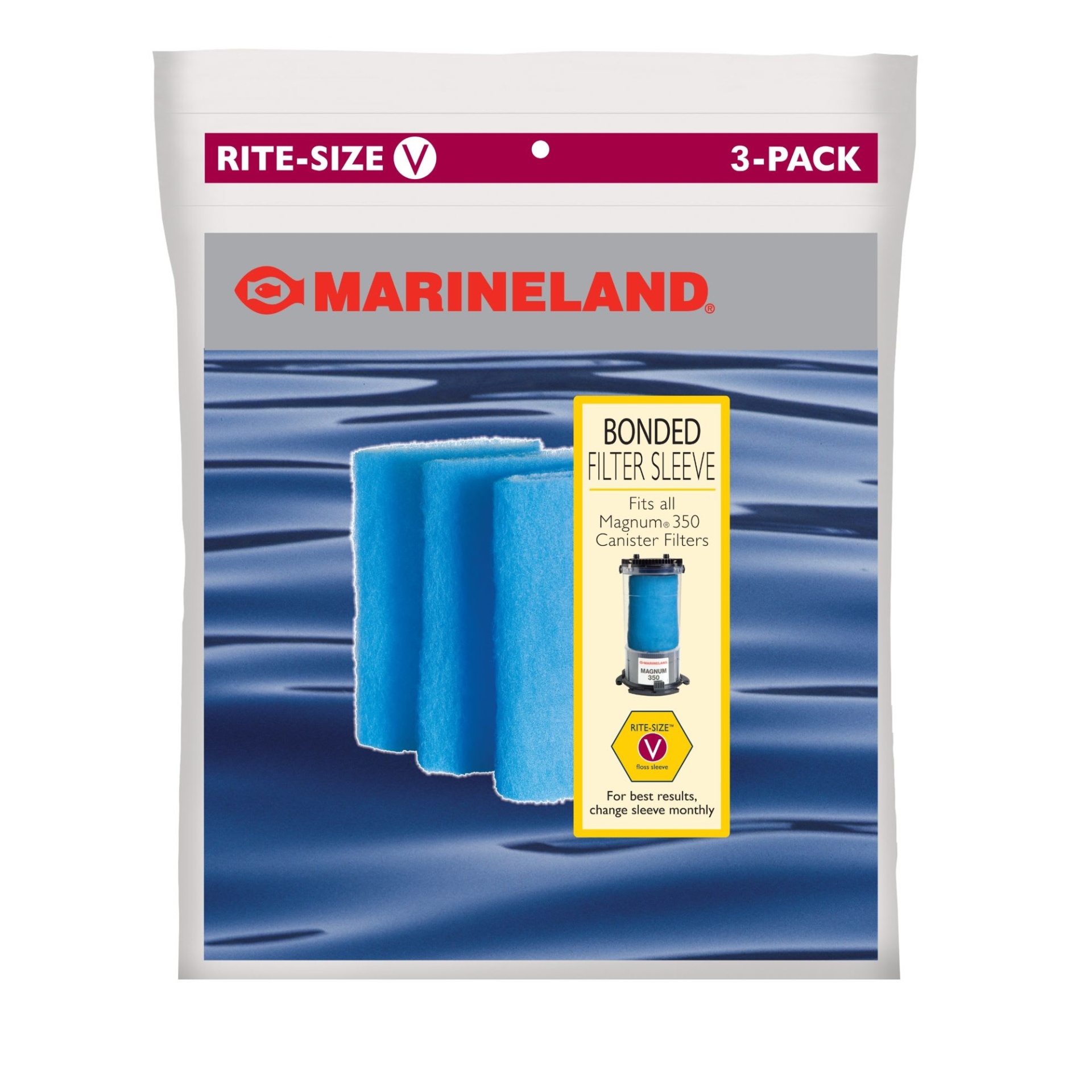 slide 1 of 1, Marineland Rite-Size Bonded Filter Sleeves for Magnum Models 220 and 350, 3 ct