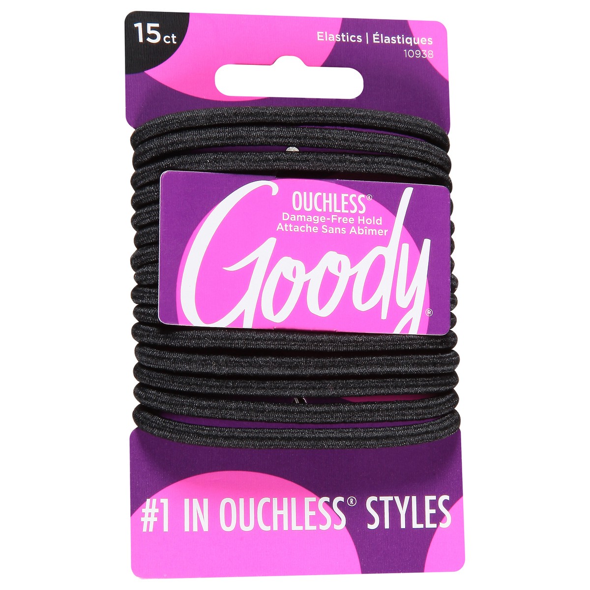 slide 4 of 9, Goody Ouchless Black Elastics 15 ea, 15 ct