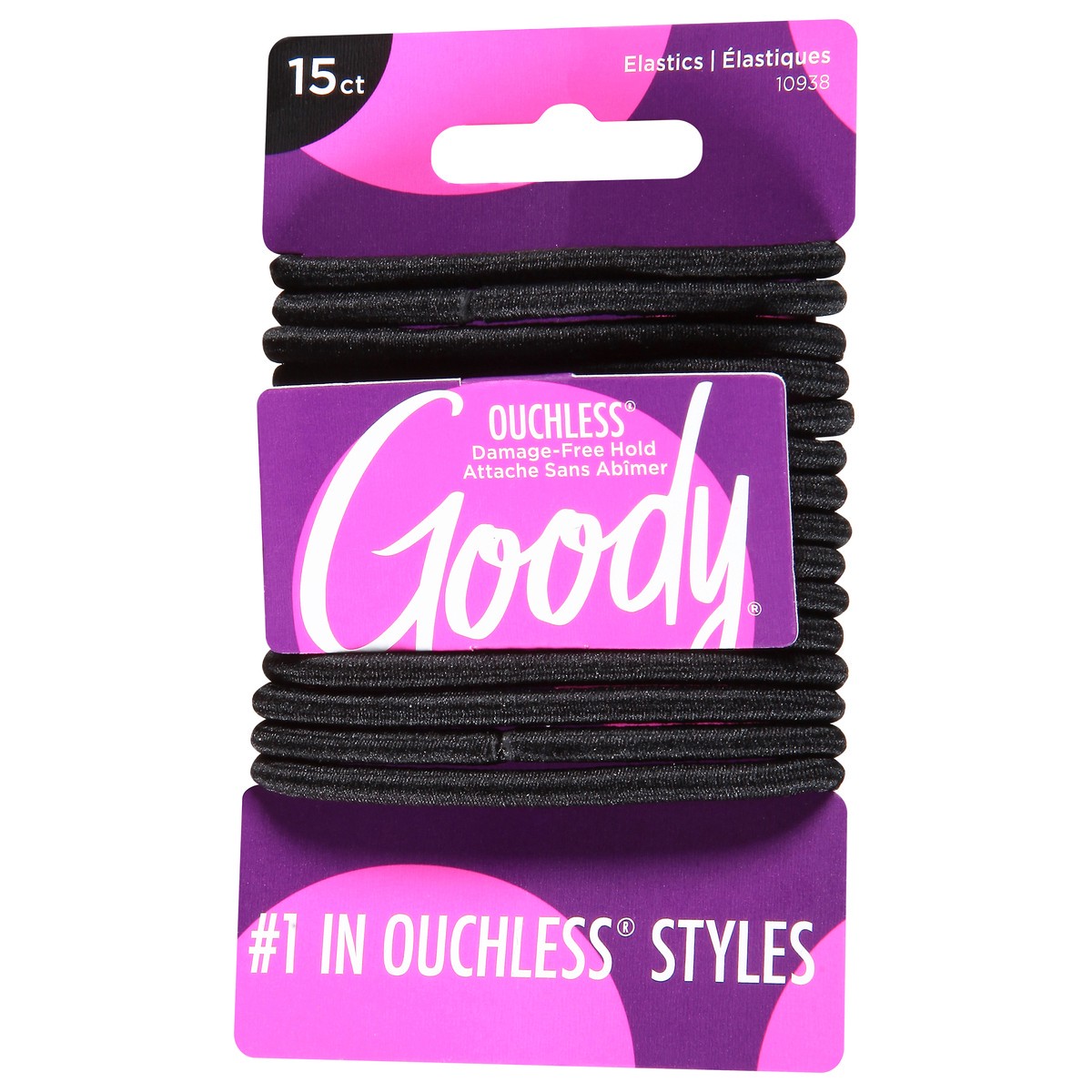 slide 6 of 9, Goody Ouchless Black Elastics 15 ea, 15 ct