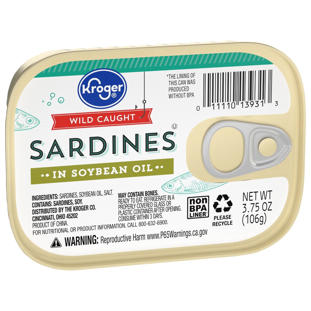 slide 4 of 4, Kroger® Wild Caught Sardines in Soybean Oil, 3.75 oz
