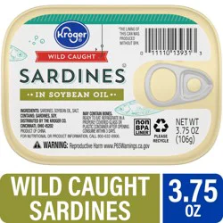 Kroger Wild Caught Sardines in Soybean Oil