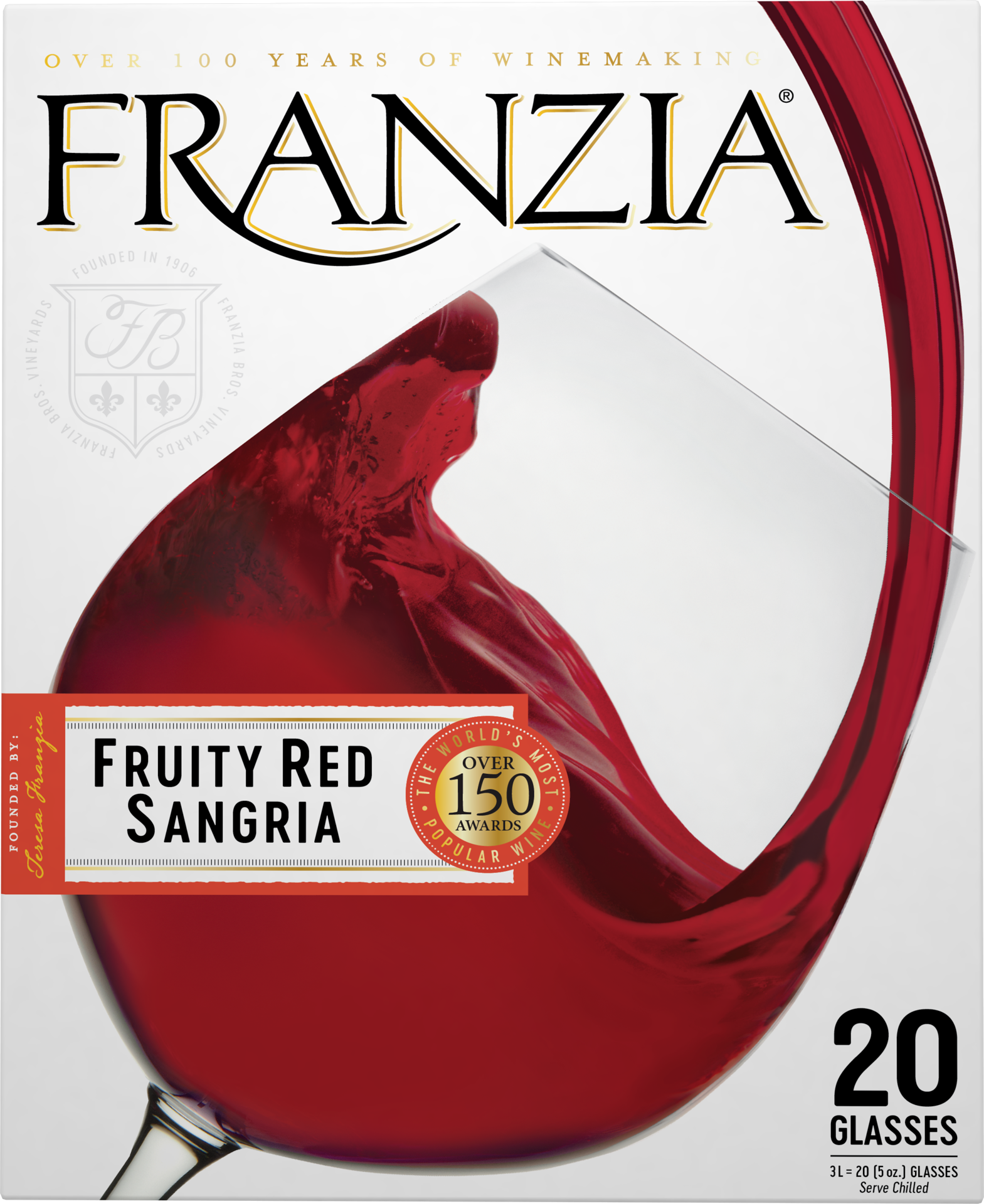 slide 4 of 4, Franzia Red Sangria, Red Wine, American, 1 ct, 3L Box, 3 liter