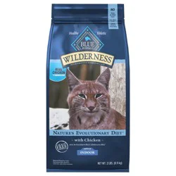 Blue Buffalo Wilderness Nature's Evolutionary Diet High-Protein, Grain-Free Natural Dry Food for Adult Cats, Chicken, 2-lb. Bag