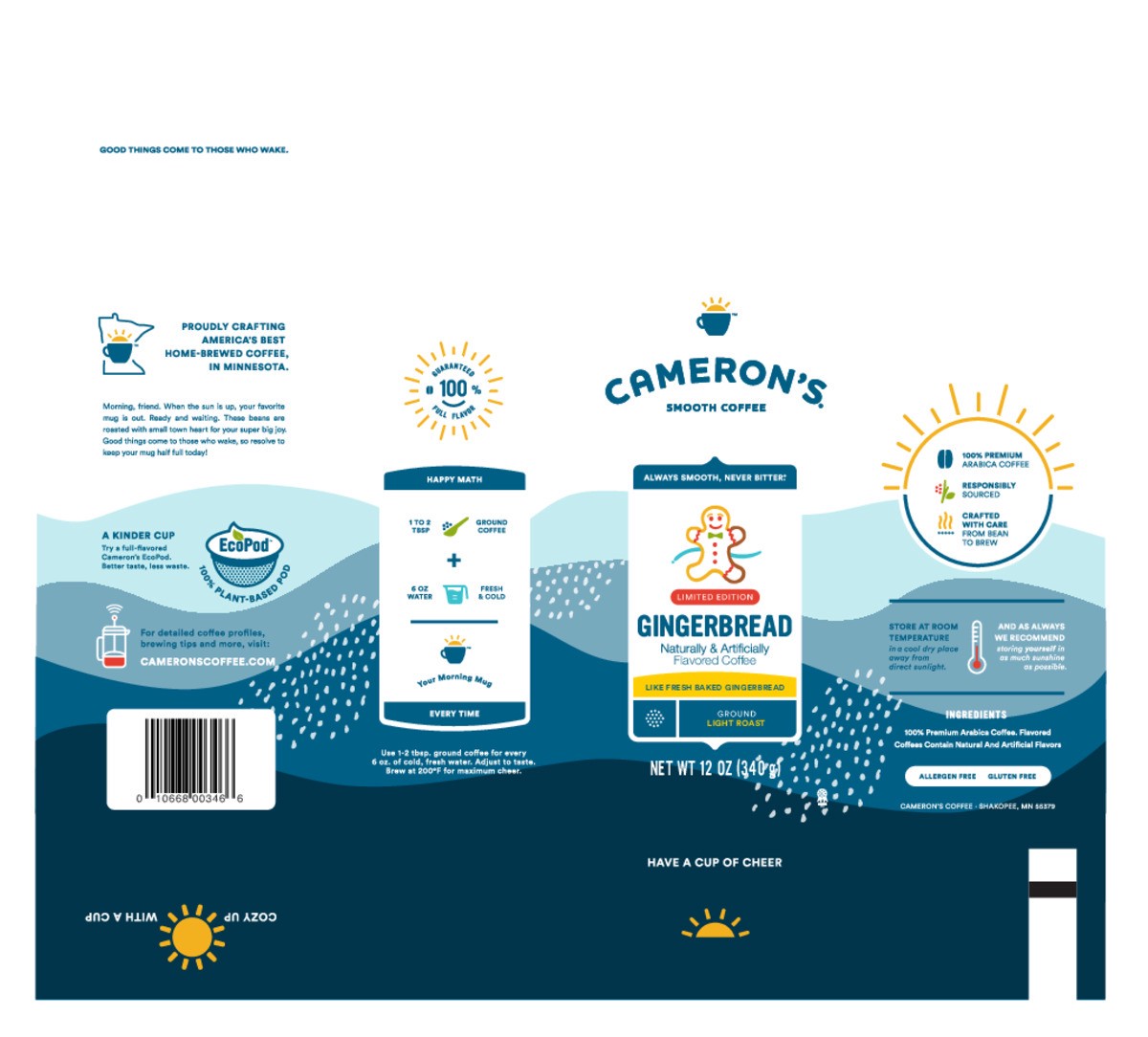 slide 5 of 7, Cameron's Light Roast Ground Gingerbread Coffee - 12 oz, 12 oz