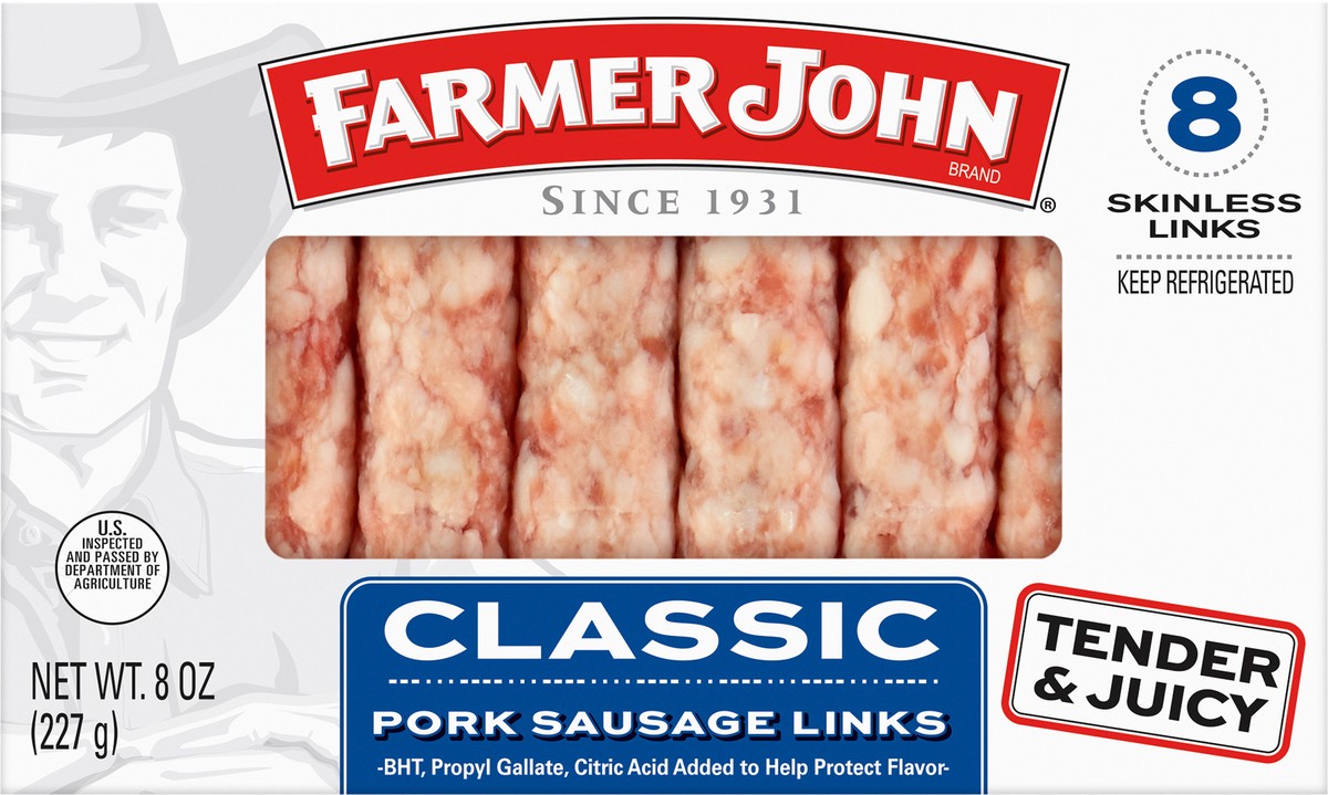 slide 3 of 3, Farmer John Classic Pork Links, 8 ct; 8 oz
