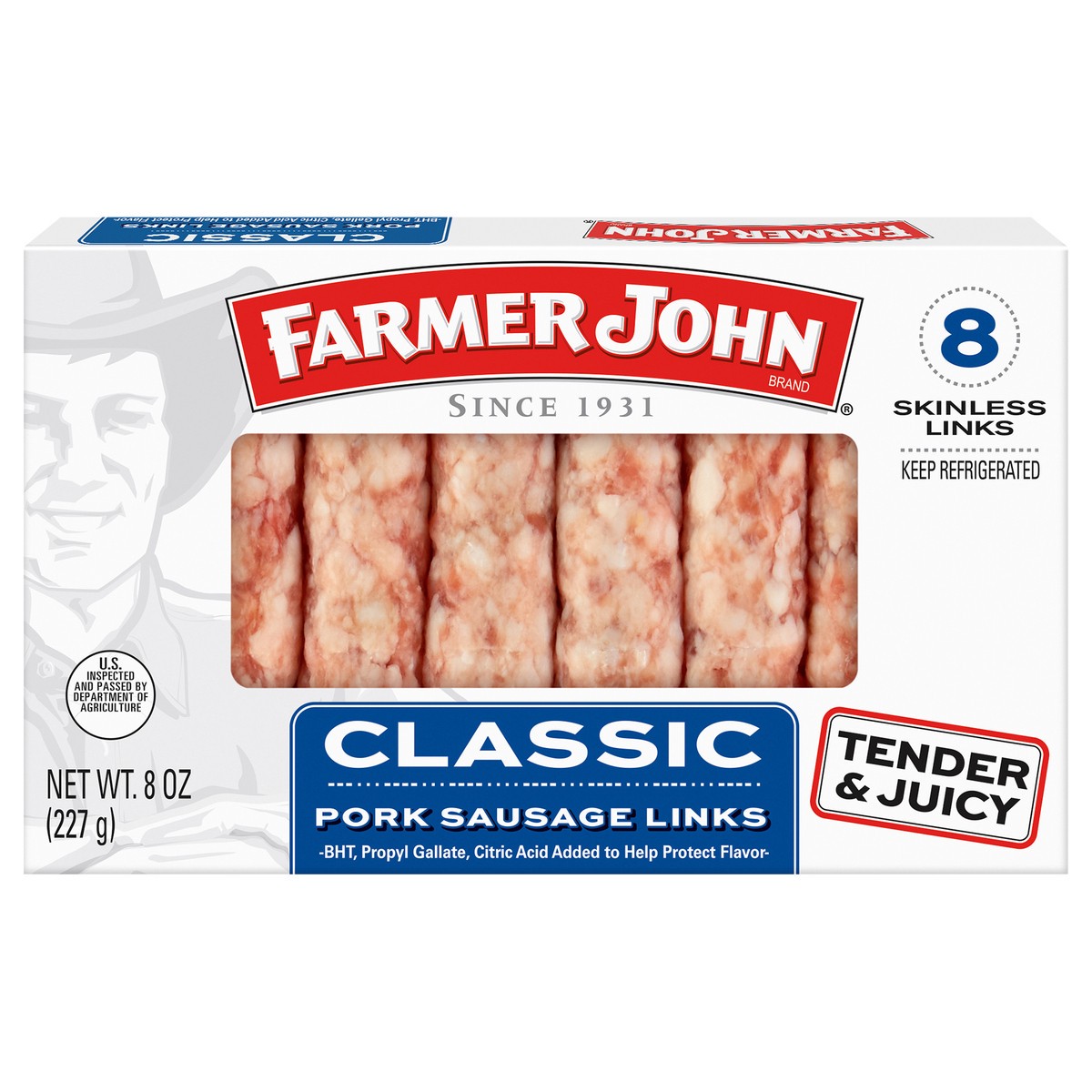 slide 1 of 3, Farmer John Classic Pork Links, 8 ct; 8 oz