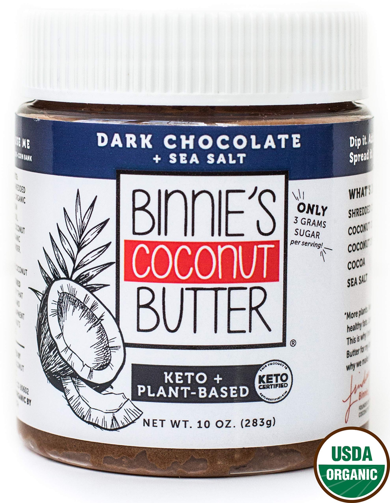 slide 1 of 1, Binnie's Coconut Butter Chocolate Coconut Butter, 12 oz