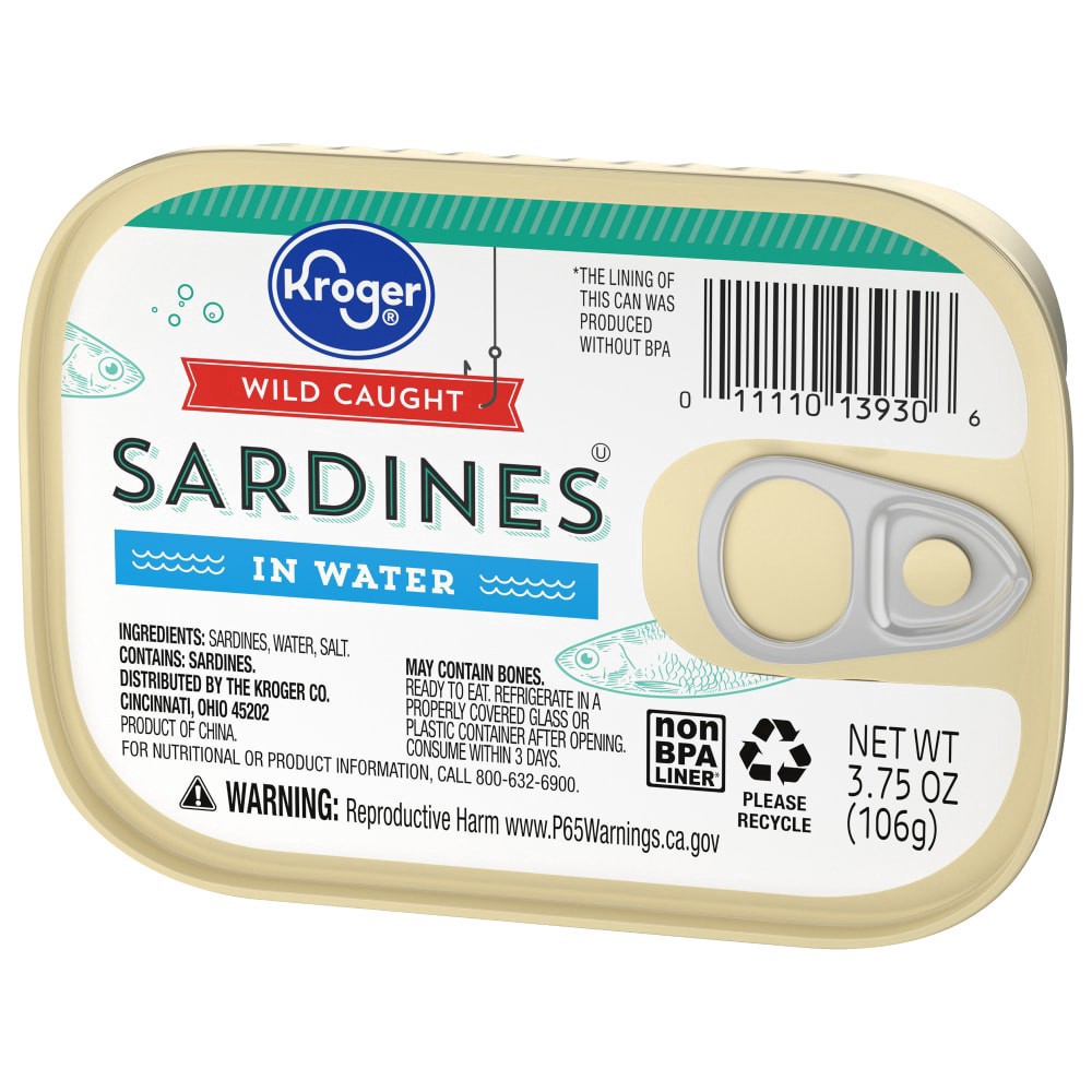 slide 4 of 4, Kroger® Wild Caught Sardines in Water - 3.75 oz, 3.75 oz