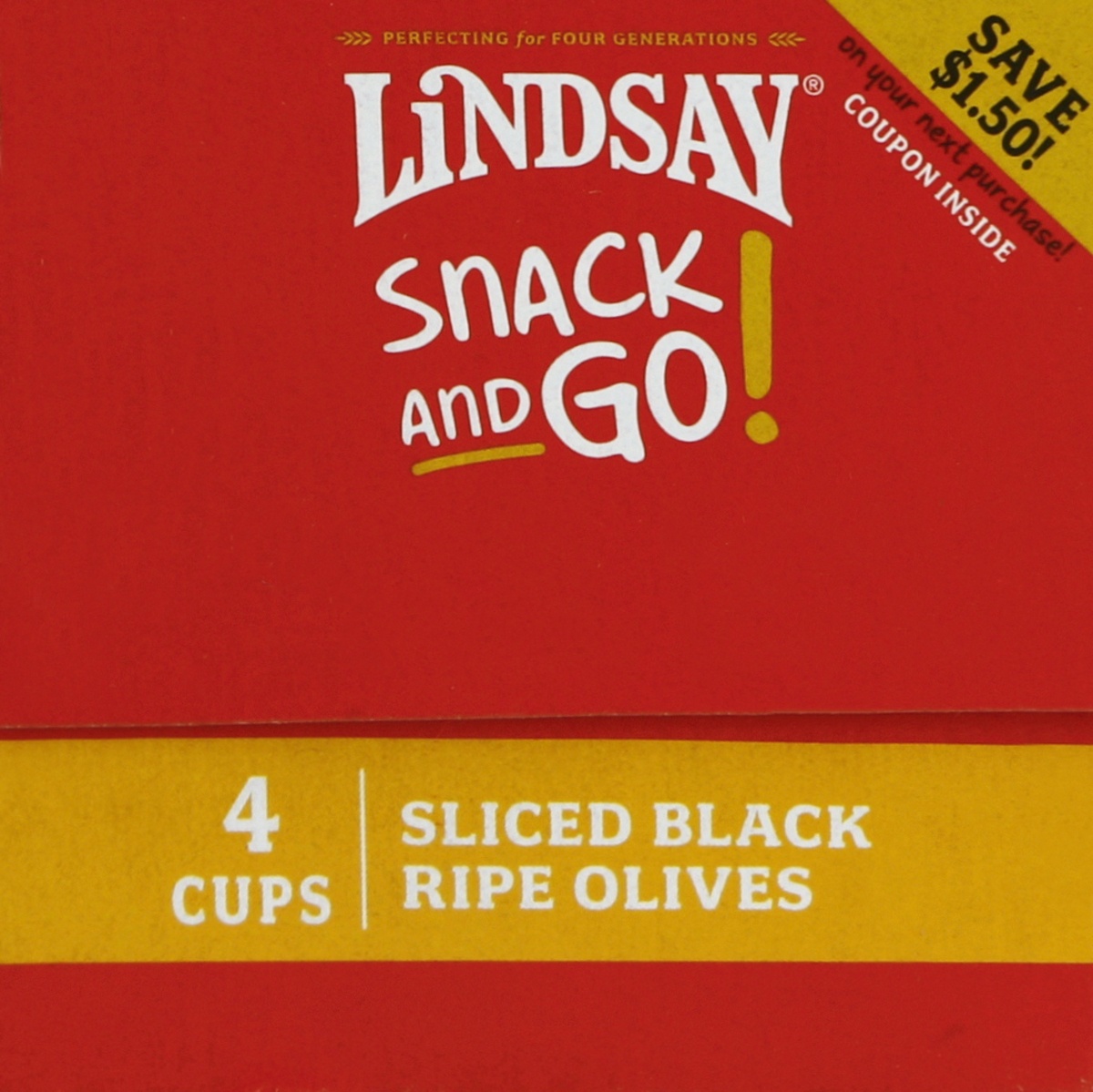 slide 3 of 7, Lindsay Black Ripe Sliced Olives 4 - 1.3 oz Cups, 