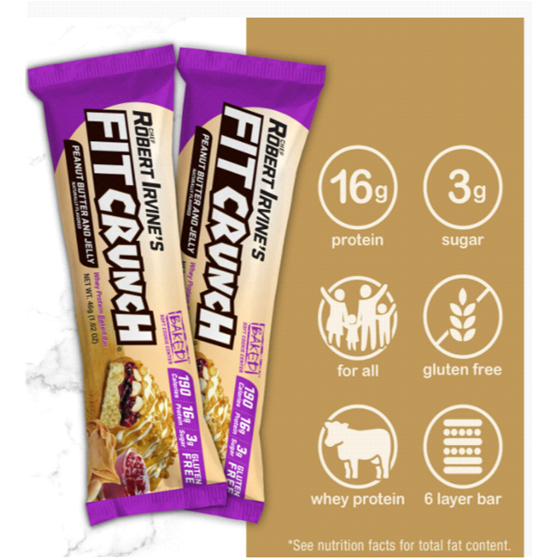 slide 7 of 17, FITCRUNCH Baked Peanut butter and Jelly High Protein Bar 1.62 oz, 1.62 oz