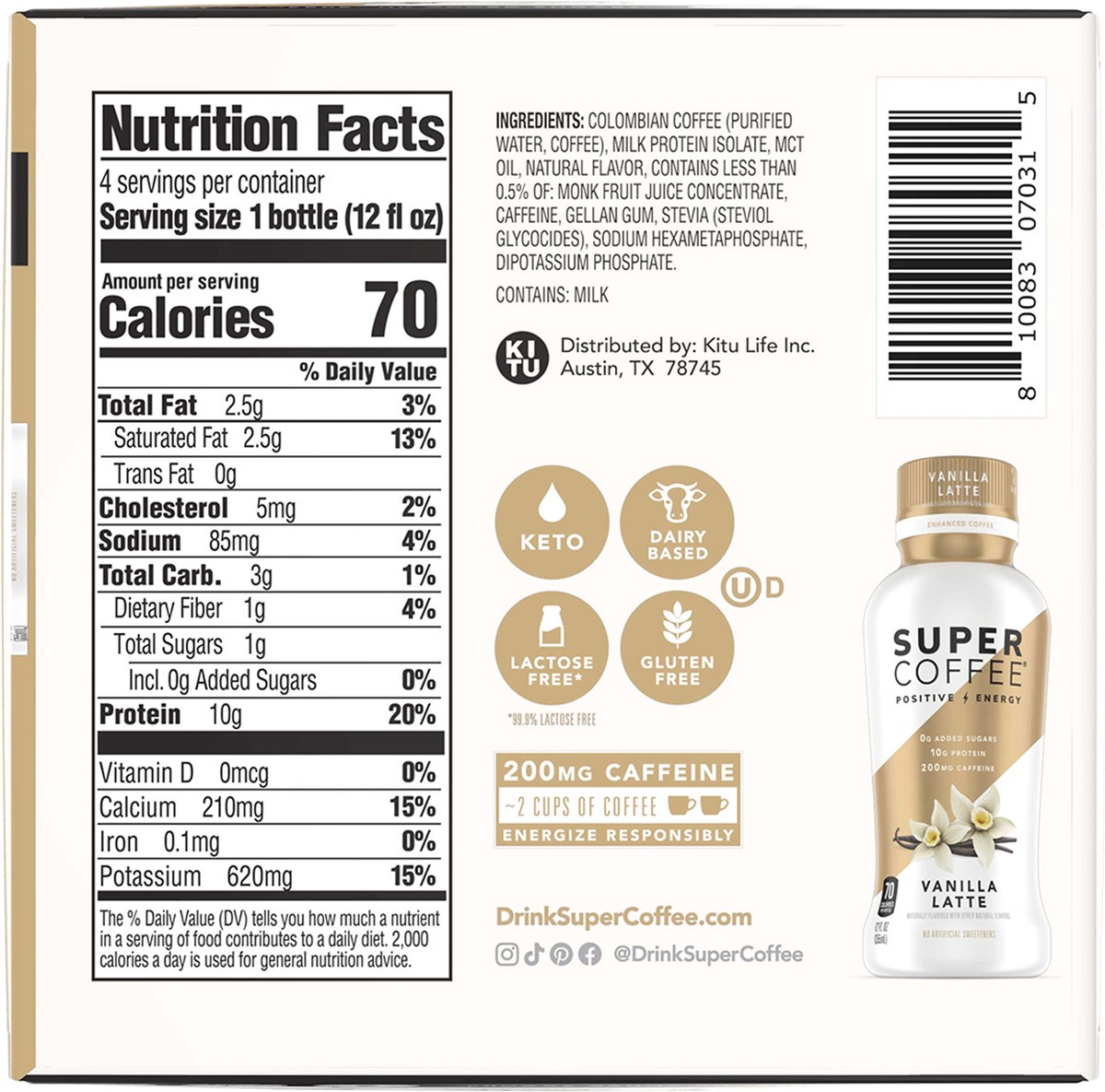 slide 7 of 12, Super Coffee Vanilla Latte Super Coffee - 48 fl oz, 48 fl oz