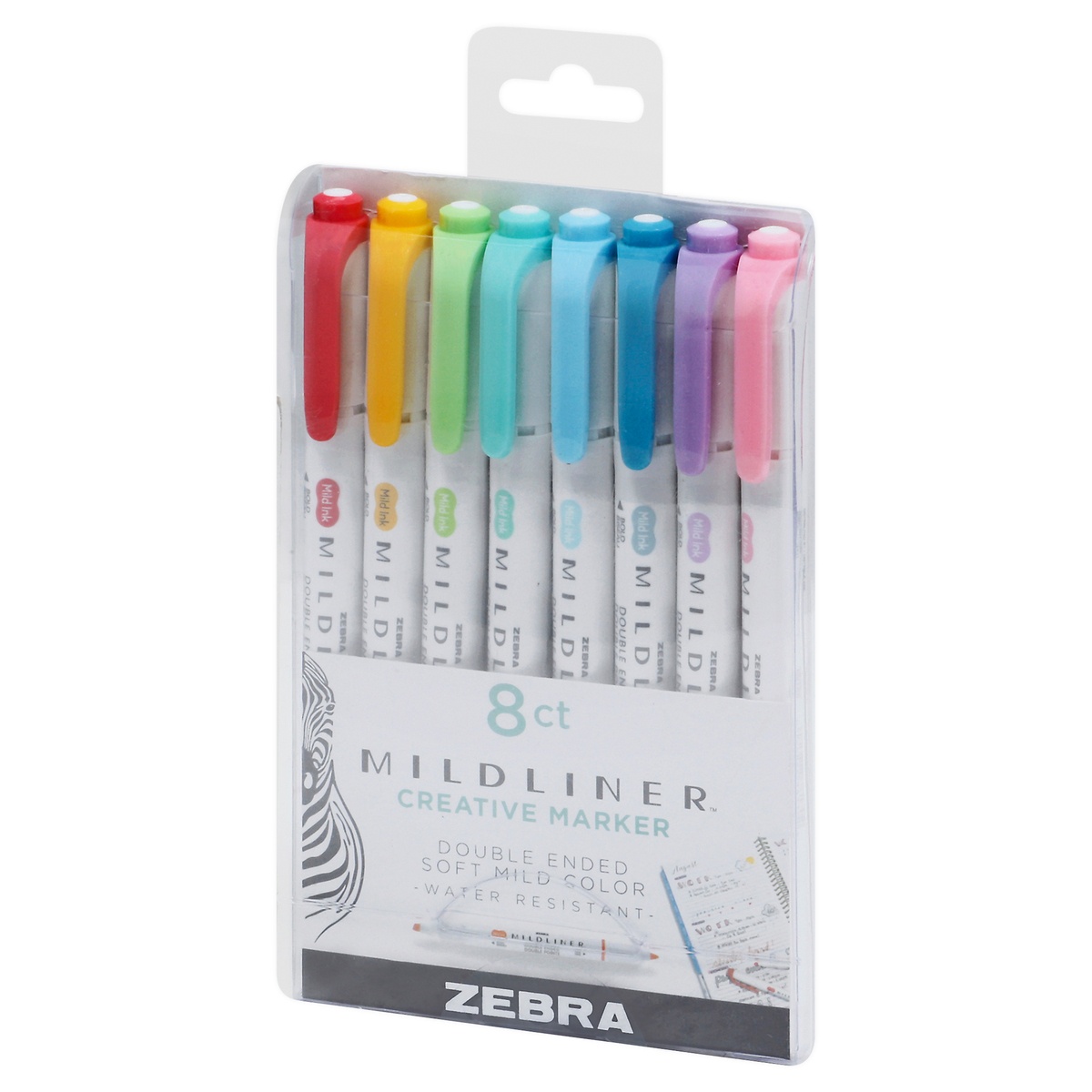slide 5 of 9, Zebra Mildliner Soft Mild Color Double Ended Creative Marker 8 ea, 8 ct