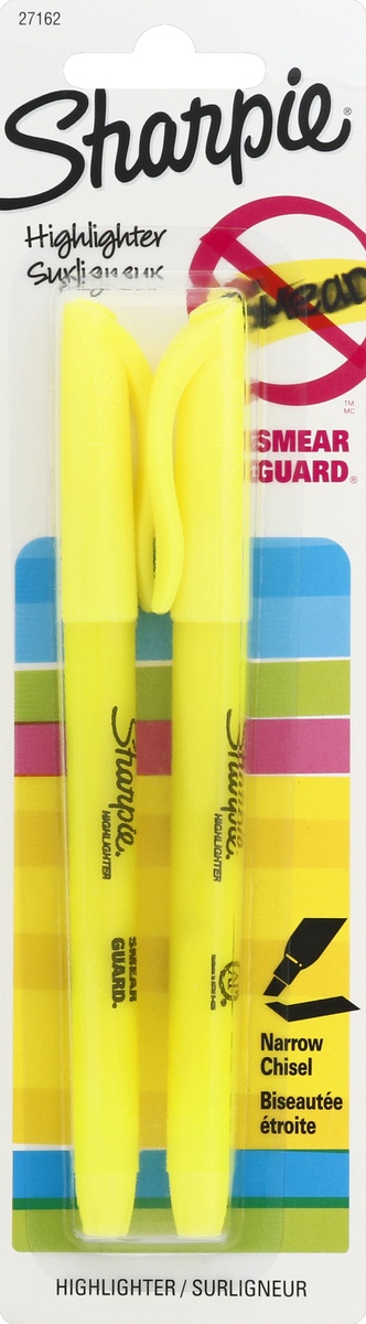 slide 4 of 7, Sharpie Pocket Highlighters, Bold Tip - Yellow, 2 ct