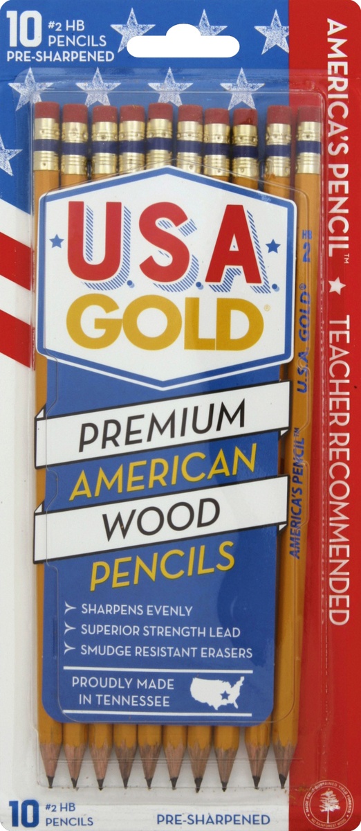 slide 2 of 2, USA Gold Pencils 10 ea, 10 ct