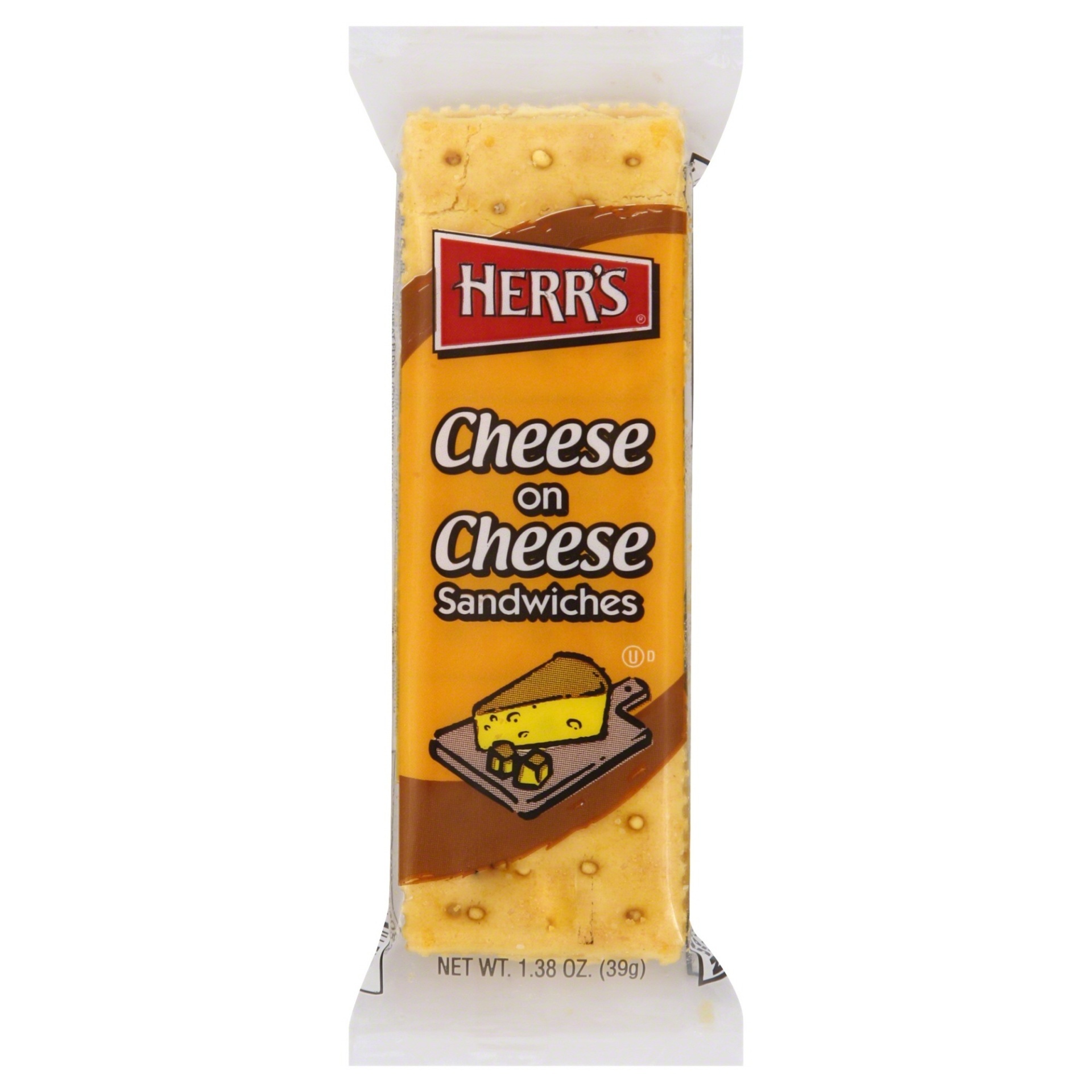 slide 1 of 1, Herr's Cheese on Cheese Sandwiches, 1.38 oz