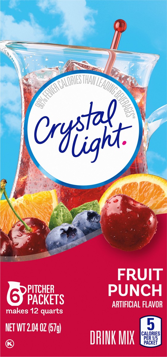 slide 7 of 9, Crystal Light Fruit Punch Drink Mix 6 Packets, 6 ct