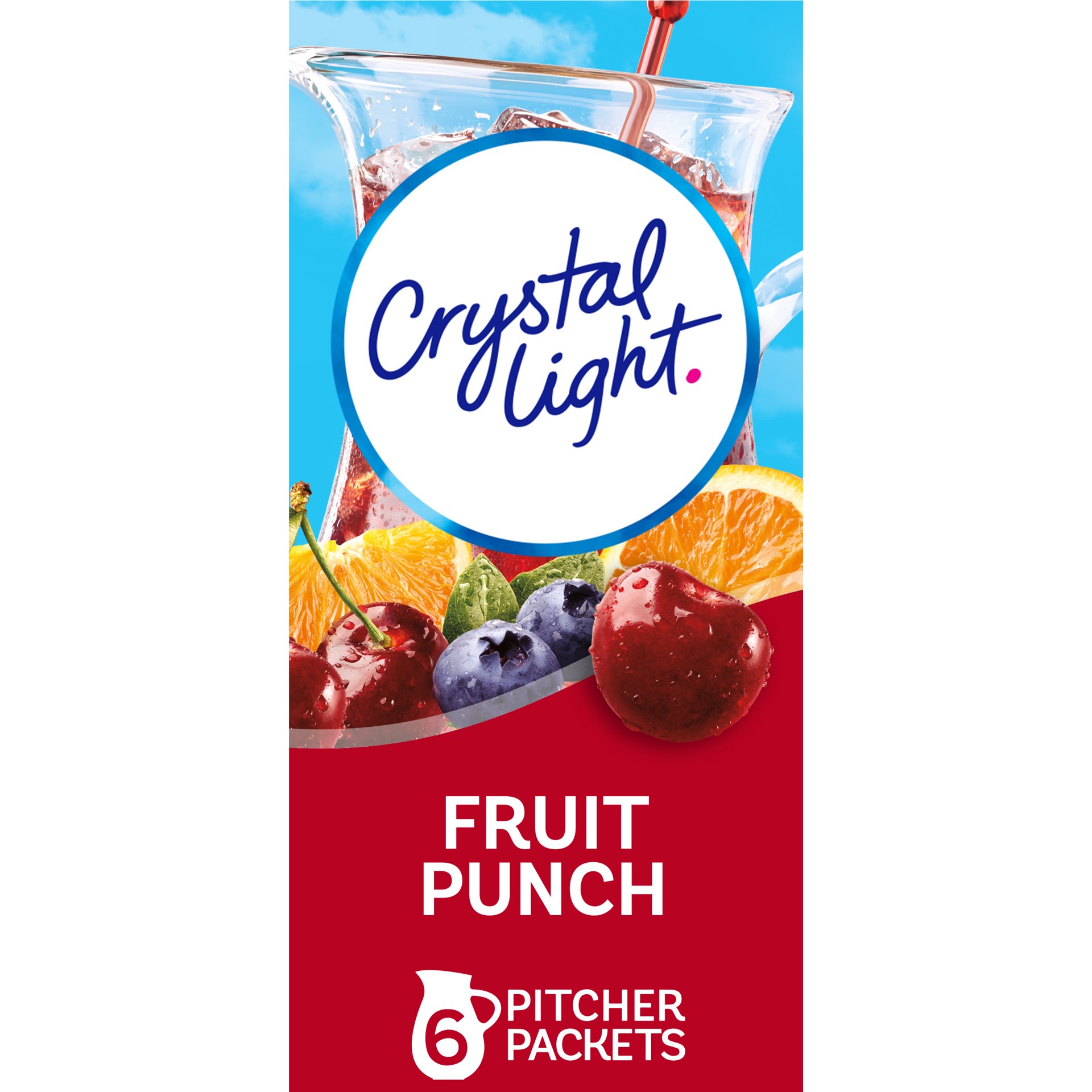 slide 1 of 9, Crystal Light Fruit Punch Artificially Flavored Powdered Drink Mix, 6 ct Pitcher Packets, 6 ct