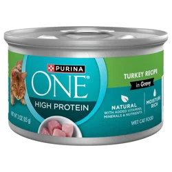 Purina ONE Natural, High Protein Cat Food, Turkey Recipe in Gravy