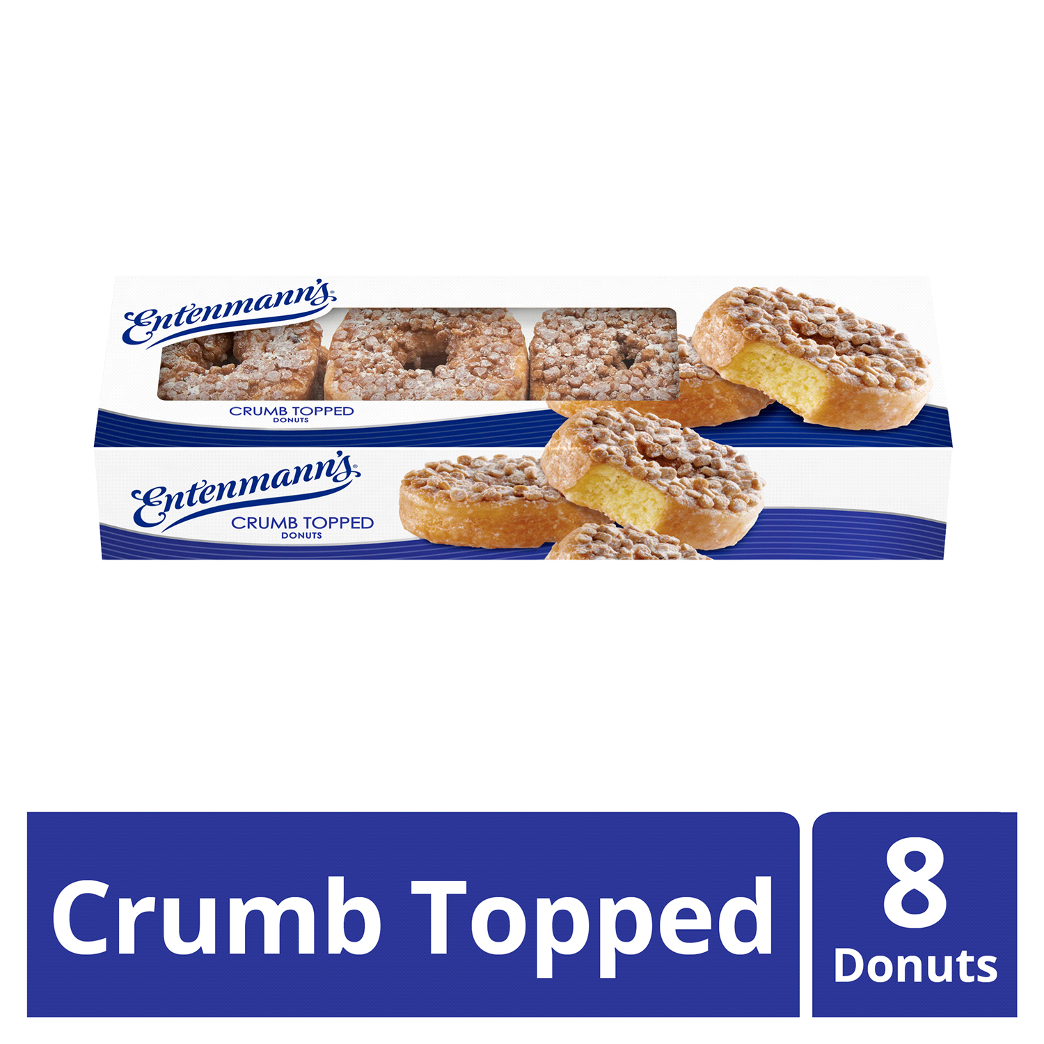 slide 1 of 4, Entenmann's Crumb Topped Donuts, 8 ct