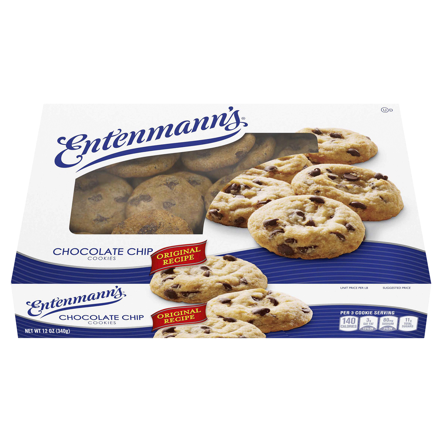 slide 1 of 4, Entenmann's Original Recipe Chocolate Chip Cookies, 12.0 oz