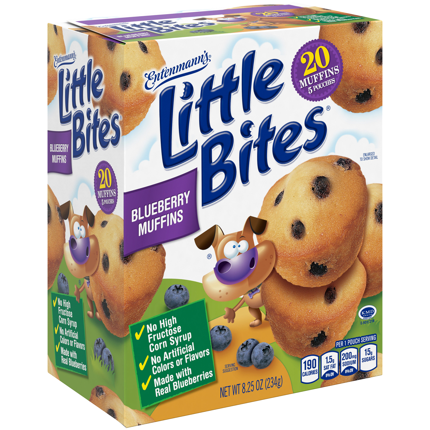 slide 2 of 3, Entenmann's Little Bites Blueberry Mini Muffins, 5 packs, 8.25 oz, 5 ct