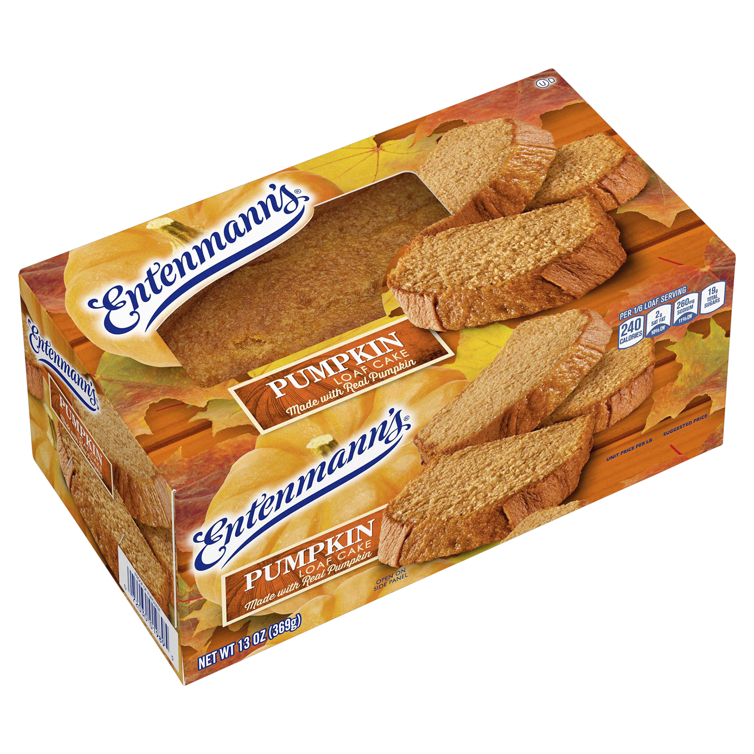 slide 4 of 4, Entenmann's Shelf-Stable Pumpkin Loaf Cake, 13 oz, 13 oz