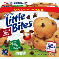 Entenmann's Little Bites Chocolate Chip Mini Muffins, Value Pack, 10 packs, 16.5 oz