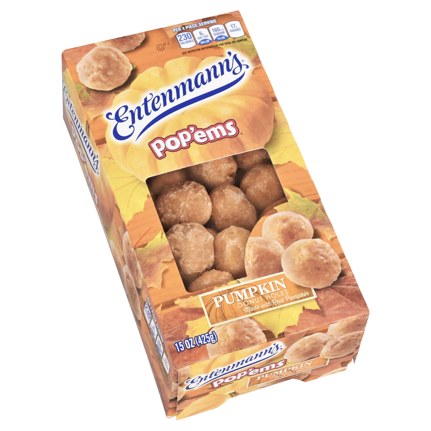 slide 2 of 3, Entenmann's Pop'ems Pumpkin Donut Holes, 15 oz, 15 oz