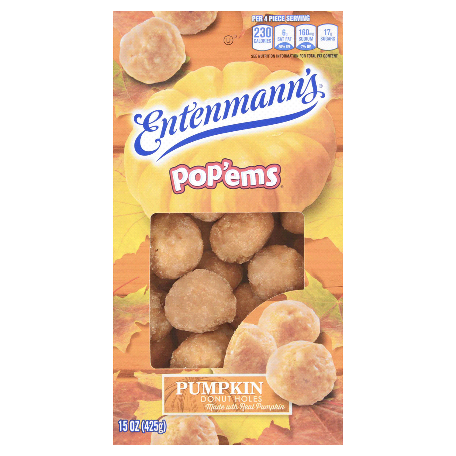 slide 3 of 3, Entenmann's Pop'ems Pumpkin Donut Holes, 15 oz, 15 oz