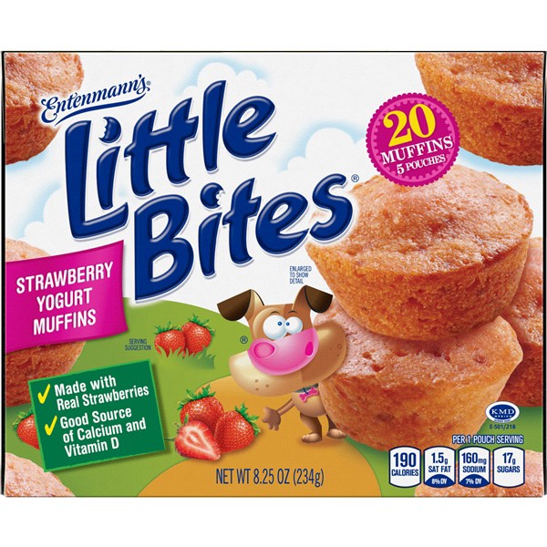 slide 12 of 21, Entenmann's Little Bites Strawberry Yogurt Muffins, 5 packs, Strawberry Mini Snack Cakes, 8.25 oz Box, 5 ct