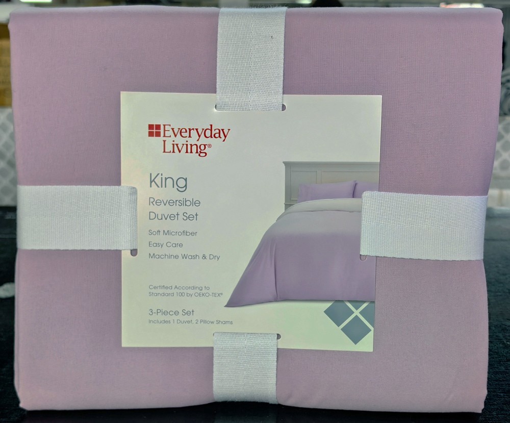 slide 1 of 1, Everyday Living Reversible Duvet Set King Pink/Purple, King Size