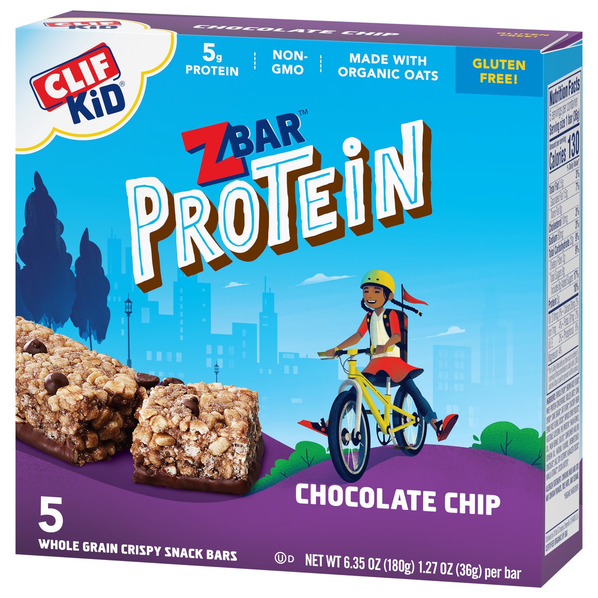 slide 3 of 9, CLIF Organic Zbar Protein Chocolate Chip, 6.35 oz