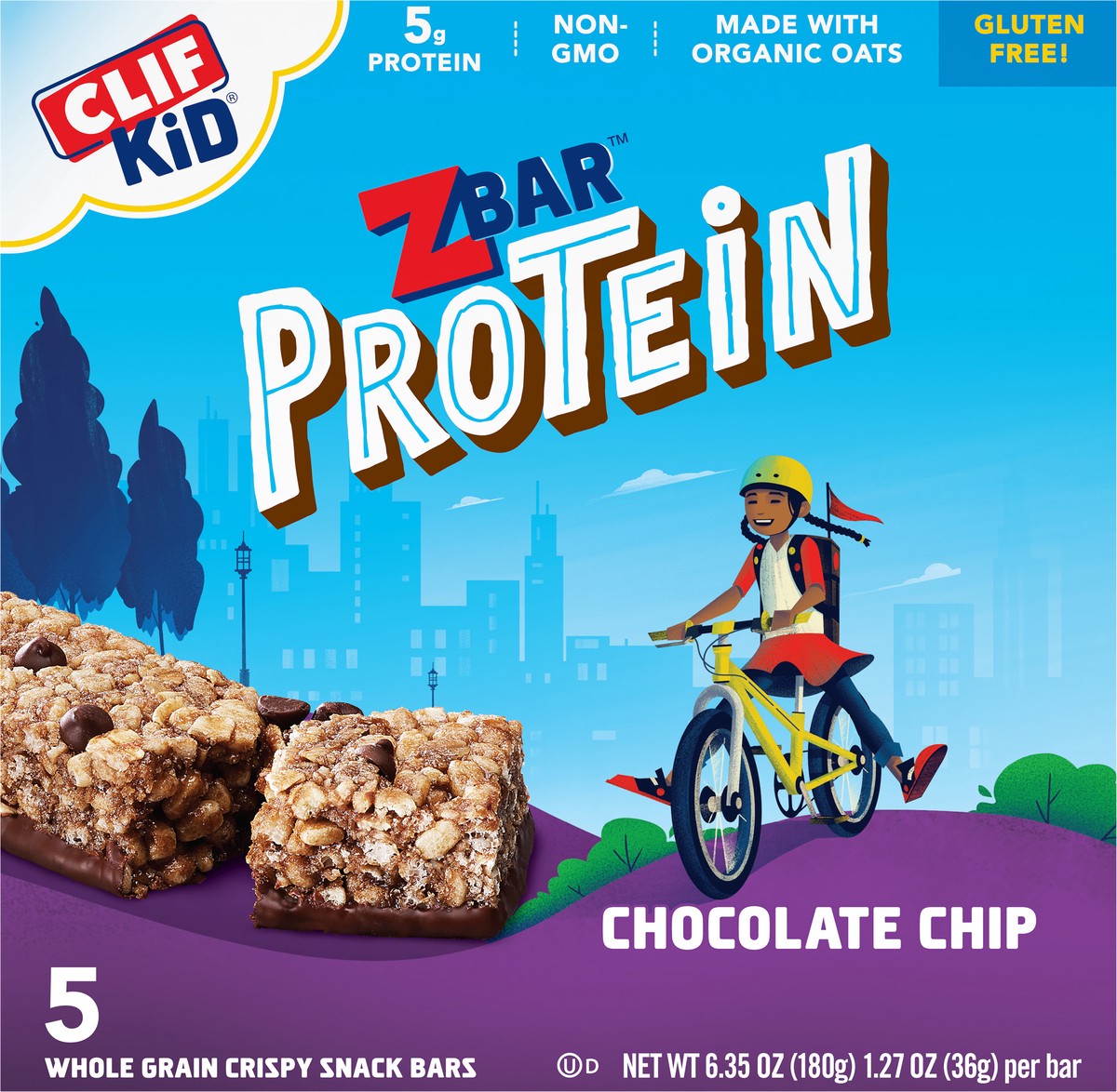 slide 6 of 9, CLIF Organic Zbar Protein Chocolate Chip, 6.35 oz