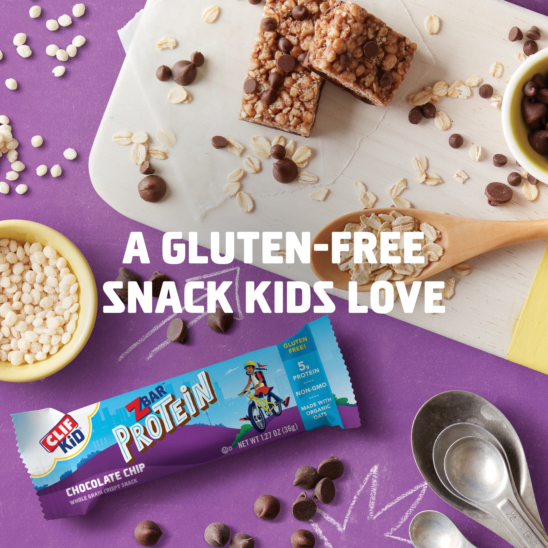 slide 7 of 7, CLIF Kid ZBAR Protein Chocolate Chip Snack Bars, 